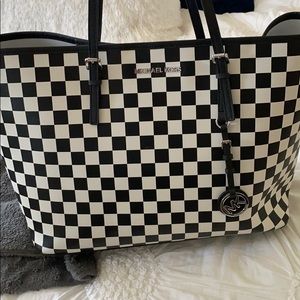Michael kors checkered tote